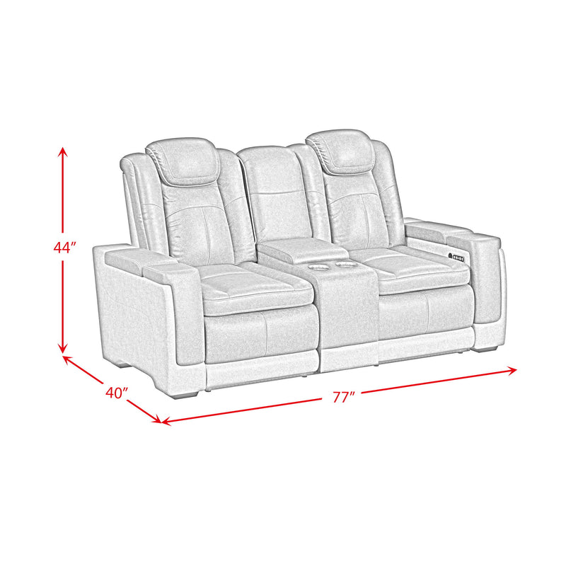 Lantana - Power Motion Loveseat With Power Headrest, LED, And Console - Rocky Gray/Brown