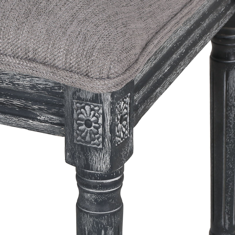French Country Style Dining Chair With Upholstered Seating And Fluted Legs