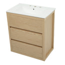 Double Sinks Bathroom Vanity Set With 2 Ceramic Basins