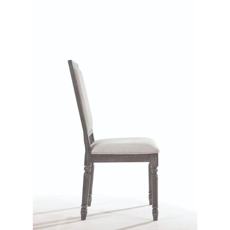 Leventis - Side Chair (Set of 2) - Cream Linen & Weathered Gray - Atlantic Fine Furniture Inc