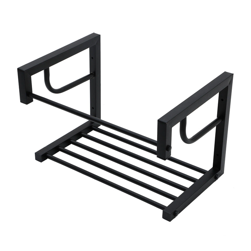 Wall Mounted Rectangular Bathroom Sink With Towel Bar & Overflow - White