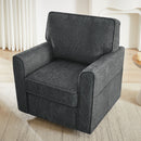 360° Swivel Accent Barrel Armchair With Side Pockets, Compact Design
