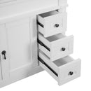 Bathroom Vanity With Ceramic Sink, 2 Doors 3 Drawers, Soft Close Design