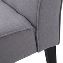 Contemporary Loveseat With Upholstered Fabric And Birch Wood Legs - Light Gray