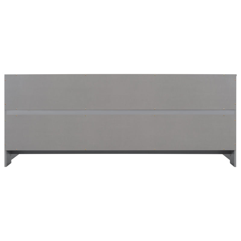 Full Floor Bed with Side Bookcase,Shelves,Guardrails,Grey