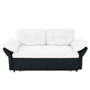 Modern Convertible Sleeper Sofa Bed With Pull-Out Queen Design, Side Storage & Thick Cushions