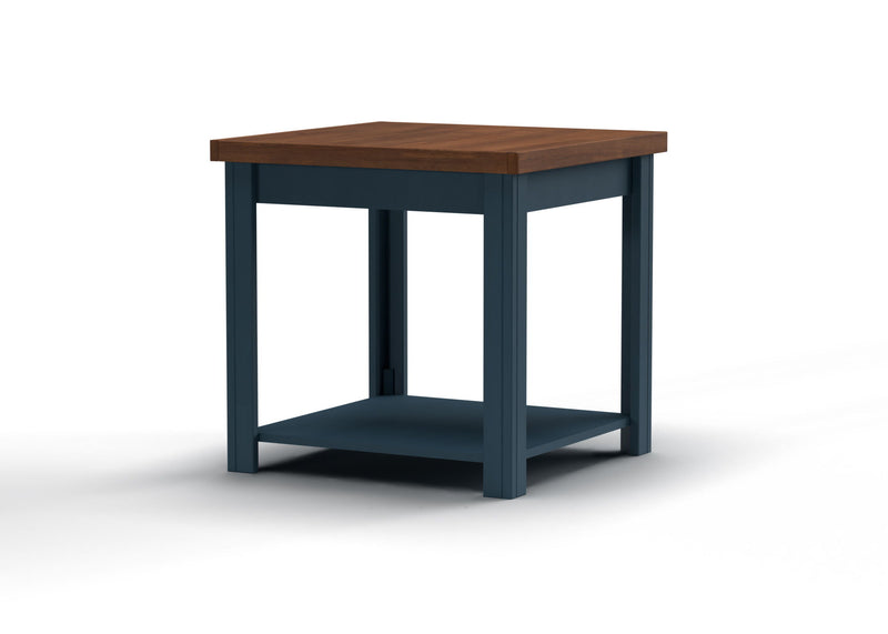 Nantucket - 24" Side Table - Blue Denim And Whiskey