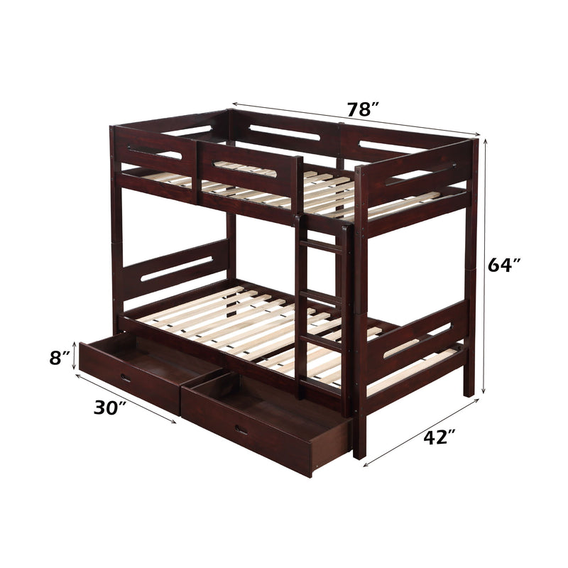 Nissa - Twin Twin Bunk Bed - Espresso