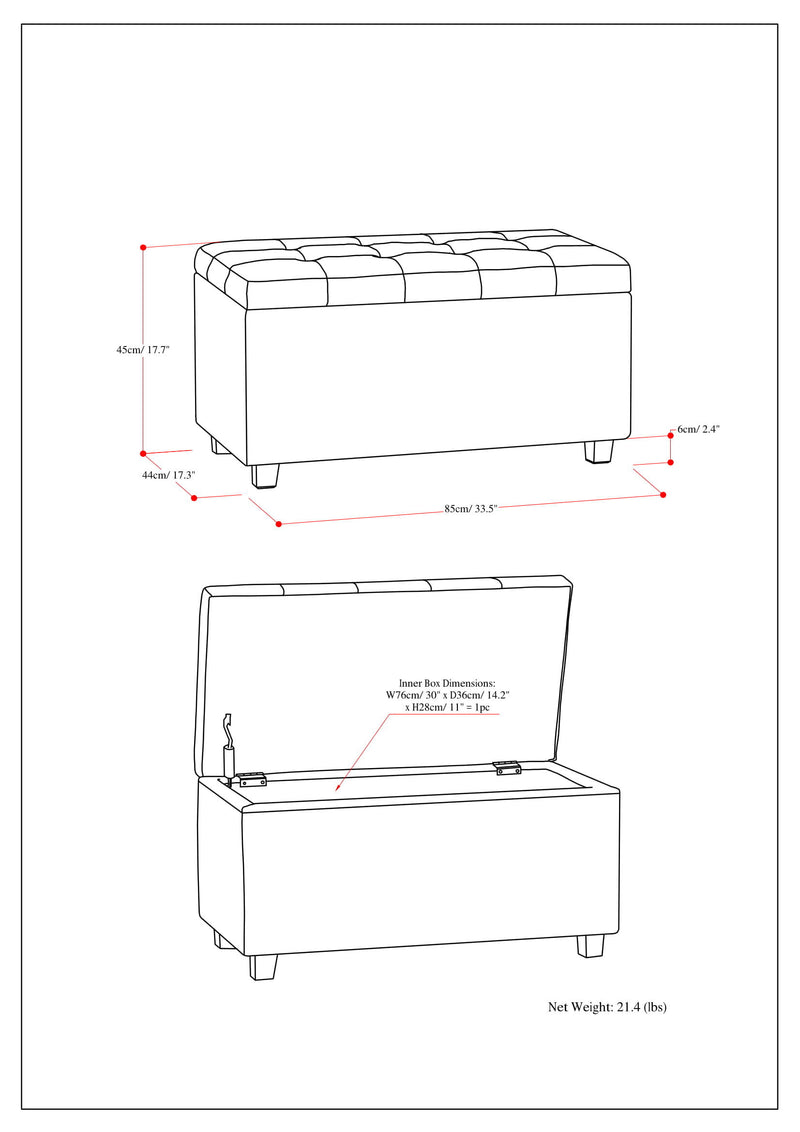 Cosmopolitan - Storage Ottoman - Chocolate Brown