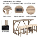 Bar Table Set With 3 Padded Stools