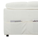 Modern Convertible Sleeper Sofa Bed With Pull-Out Queen Design, Side Storage & Thick Cushions