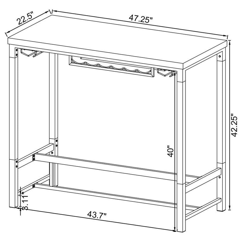 Norcrest - Acrylic Leg Bar Table - White High Gloss