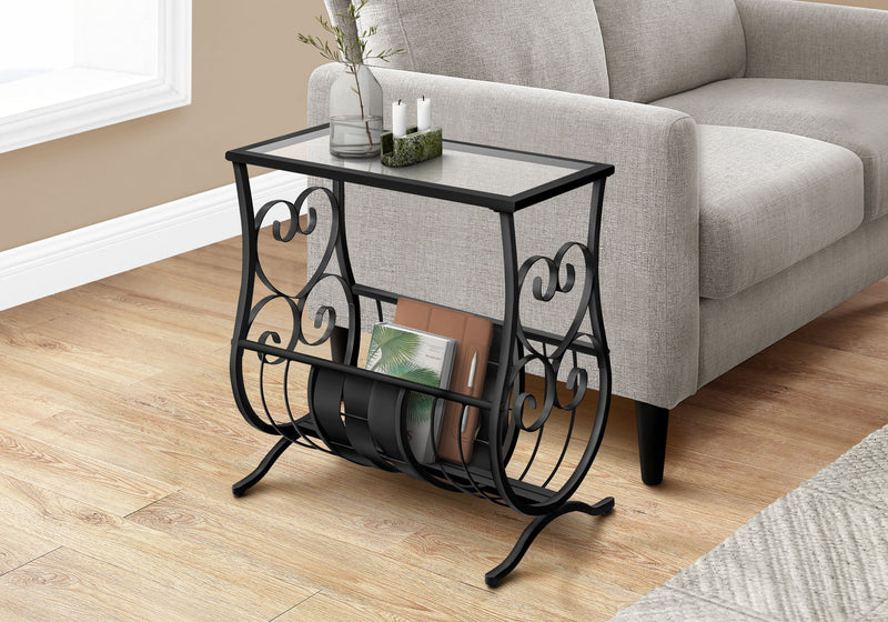 Accent Table Magazine Narrow For Living Room - Black