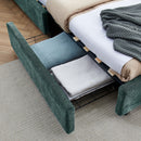 Modern Cushioned Bed Frame With Headboard And Drawers