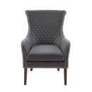 Heston - Accent Chair With Quilted Back And Nailheads - Gray