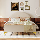 Upholstered Platform Bed With Classic Semi-Circle Shaped Headboard
