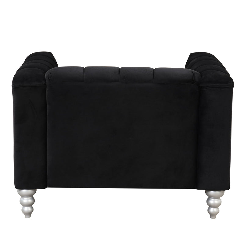 Modern Sofa Dutch Fluff Upholstered Sofa & Wood Legs, Buttoned Tufted Backrest