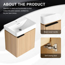 Wall Mounted Bathroom Vanity With Ceramic Sink And Storage Cabinet