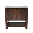 Modern Bathroom Vanity With Rectangle Ceramic Sink, Soft Closing Doors