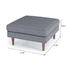 Amber - Square Upholstered Ottoman Linen
