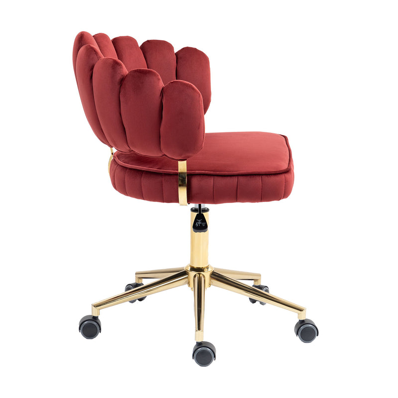 Modern Velvet Home Office Desk Chair With Adjustable Height And Swivel Wheels