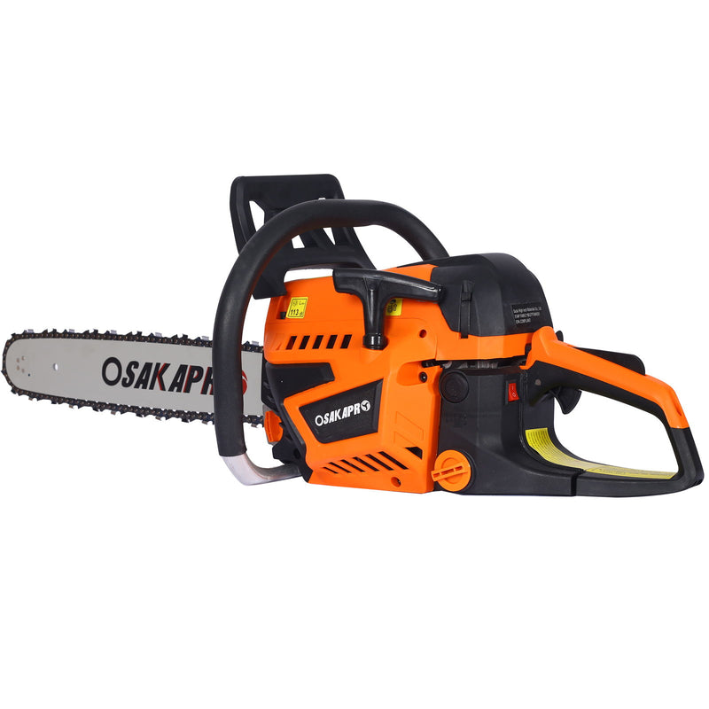 58Cc Gasoline Chainsaw 20" For Tree And Wood Cutting Epa Compliant - Orange