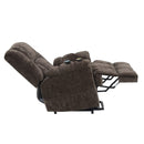 Pacay - Power Recliner With Lift & Heating & Massage - Brown Chenille