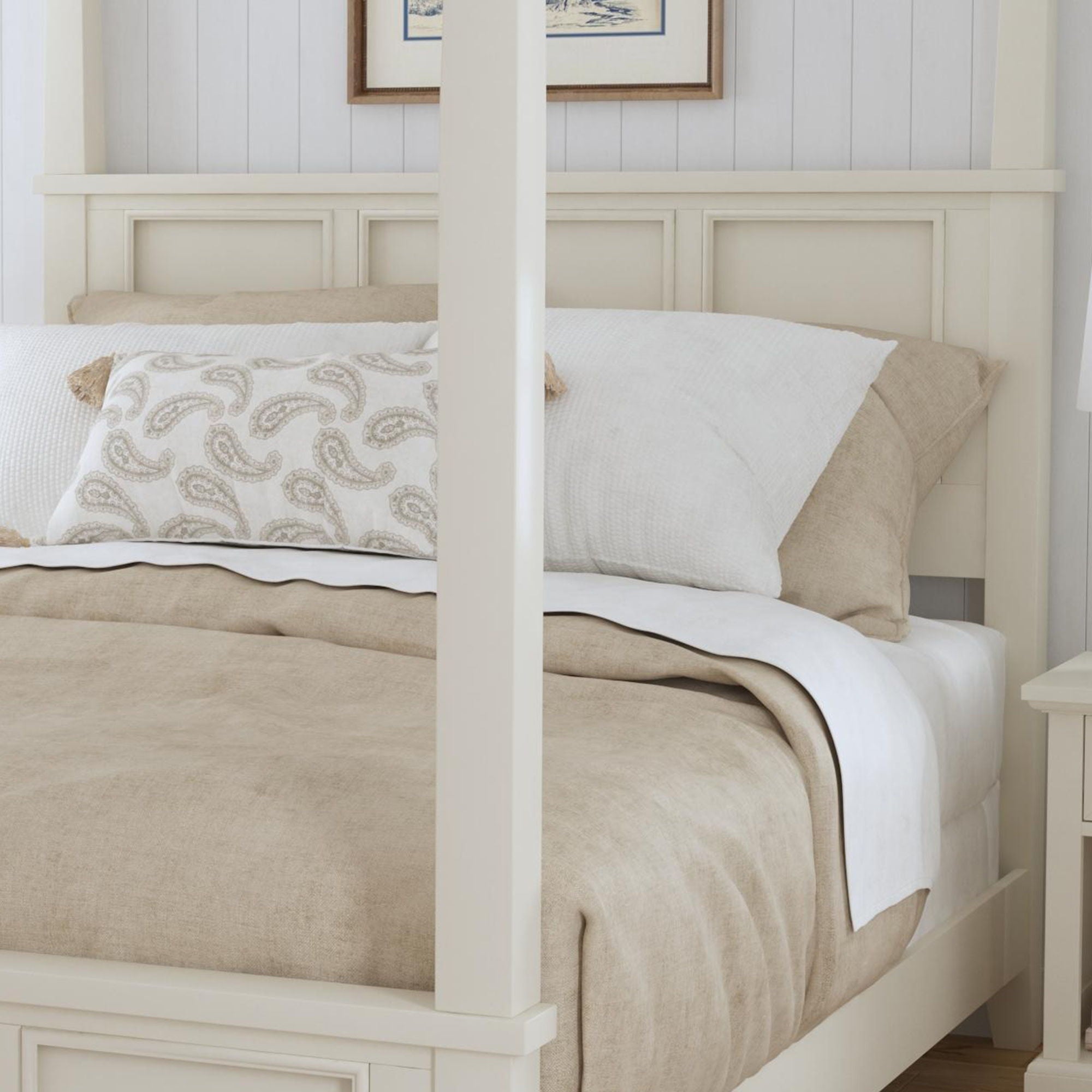 Naples - Queen Canopy Bed - White