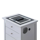 Hammond - Smart 3 Drawer Nightstand With USB Charging And Integrated Speakers - White
