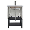 Modern Freestanding Bathroom Vanity With Ceramic Sink, Hot And Cold Faucet, Storage Cabinet & Open Shelf