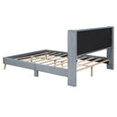 Platform Contemporary Bed With Legs And Upholstered Headboard