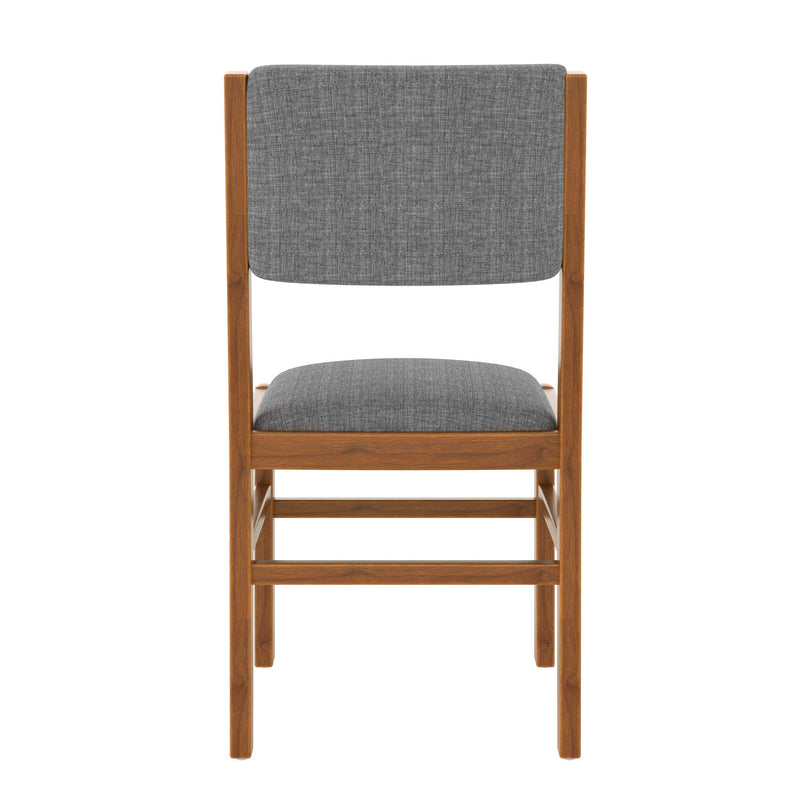 5 Pieces Rectangle Wooden Dining Table Set, Mid Century Modern Kitchen Table And 4 Upholstered Chairs For Home, Saving Space - Brown / Gray
