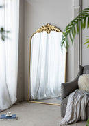 Arched Wall Mirror With Metal Frame, Wall Mirror For Living Room
