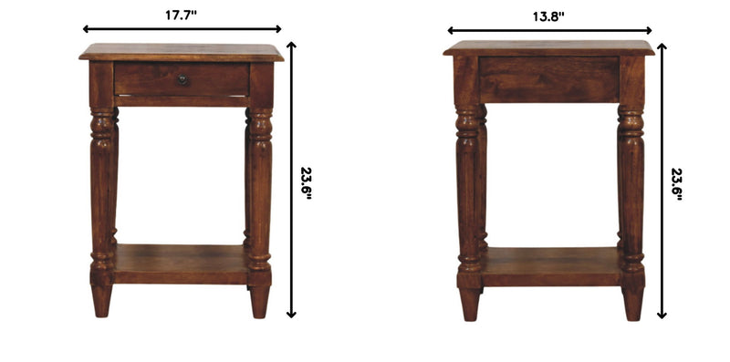 Turned Legs Drawer Table