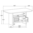 Kailani - Cane Counter Height Storage Dining Table - Beige Oak