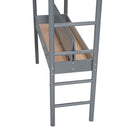 Full Size Teddy FleeceLoft Bed Wood Bed, Gray