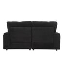 Convertible Loveseat Sofa With Storage, USB Ports, Cup Holders - Black