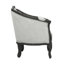 Samael - Sofa With 3 Pillows - Gray Linen & Dark Brown