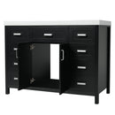 Bathroom Vanity With Sink, 2 Doors 8 Drawers, Soft Close System, Classic Design