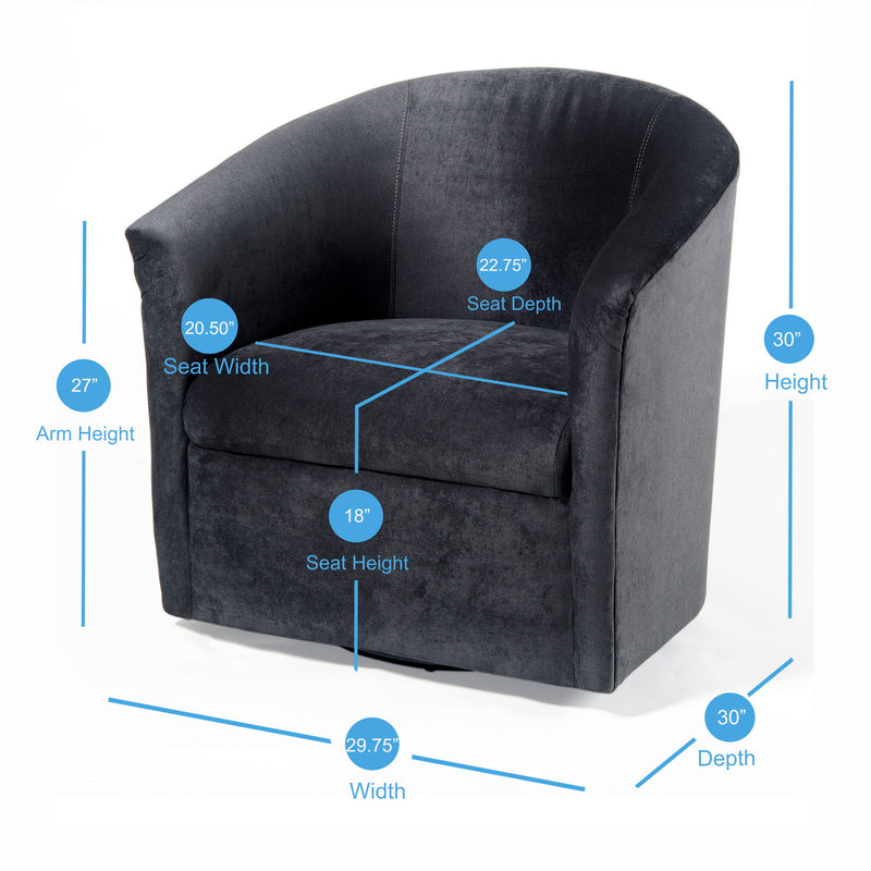 Eden - Swivel Chair With Microfiber Upholstery And Hardwood Frame
