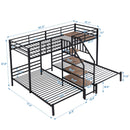 Metal Bunk Bed With Storage Shelves Staircase