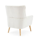 Ergonomic Accent Chair With Button Tufted Design And Rubber Wood Legs - Almond