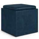 Rockwood - Upholstered Cube Storage Ottoman With Tray
