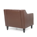 Contemporary Club Chair With Button Tufting And Birch Wood Legs