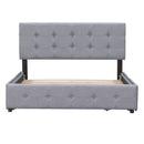 Upholstered Platform Bed With Classic Headboard And Drawers, No Box Spring Needed
