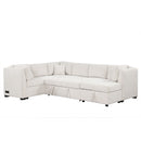 U-Shaped Sectional Sofa Pull Out Sofa Bed With Two USB Ports, Two Power Sockets, Three Back Pillows And A Storage Chaise For Living Room