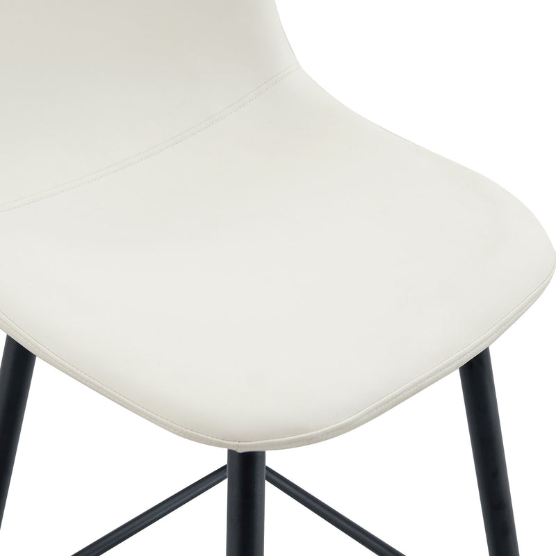 Modern Black Pu Bar Chair Rounded Backrest (Set of 2)