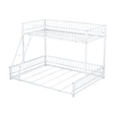 Bunk Bed Frame With Ladder And Safety Guardrails