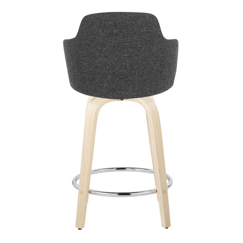 Boyne - Contemporary Fixed Height Counter Stool & Swivel With Round Footrest (Set of 2)