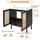 Bathroom Vanity With Soft Closing Mechanism - Black